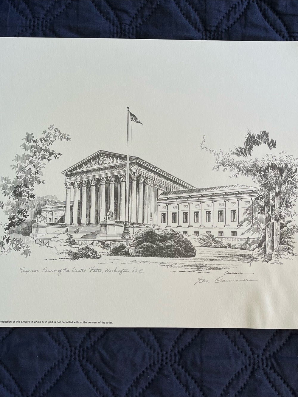 Don Cannavaro 18 x 14.5 U.S Supreme Court Print signed by the artist.
